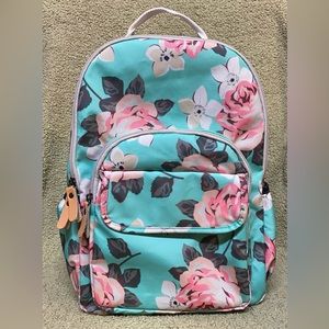 NWT Toperin School Teal & Pink Floral Backpack